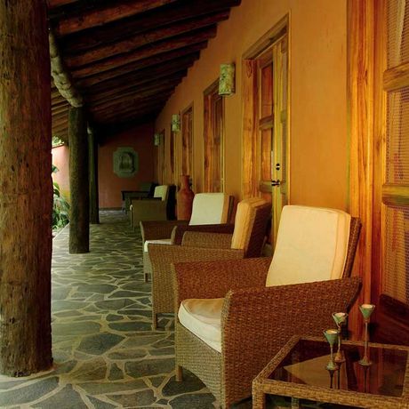 Blick auf die Terrasse des Superiorzimmers des Boutique-Hotel Hacienda La Isla Lodge