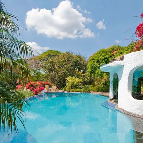 Finca Rosa Blanca Pool Blick auf einen Pool