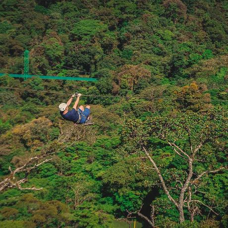 Ziplining beim Canopy und Zipline im Nebelwald von Monteverde