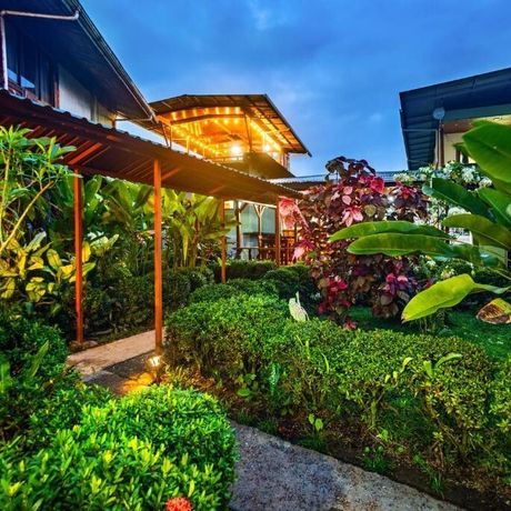 Ansicht Garten am Abend