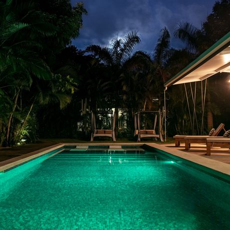 Hotel La Prometida Galerie Blick auf Pool am Abend