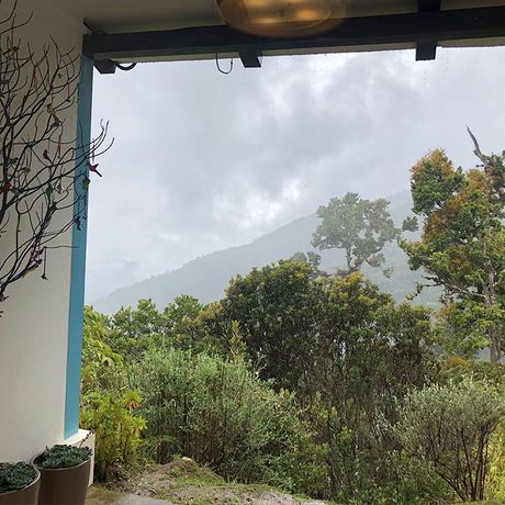 Ausblick von der privaten Terasse der Junior Suite in der Bungalow Dantica Cloud Forest Lodge